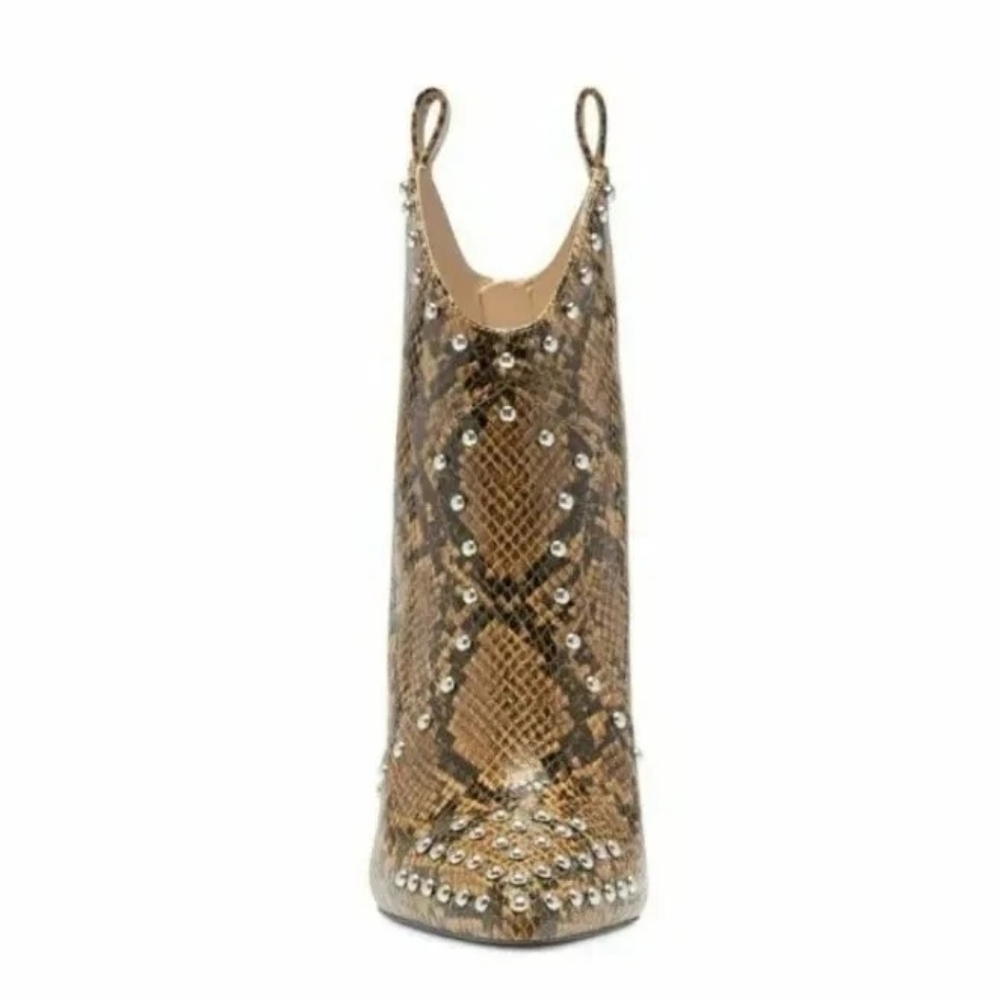 Jessica Simpson Women's Pixillez Hight Heel Snake-Print Anckle Boties